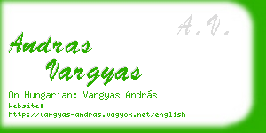 andras vargyas business card